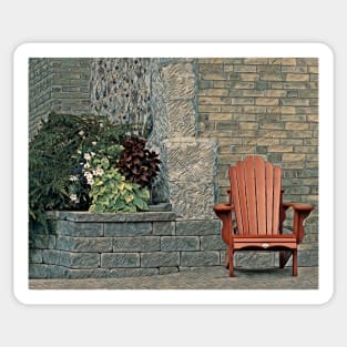 Chair and Brick Wall-3 Sticker